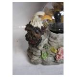 Decorative Eagle Figurine Lamp with Floral Accents