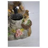 Decorative Eagle Figurine Lamp with Floral Accents