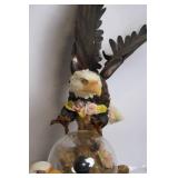 Decorative Eagle Figurine Lamp with Floral Accents