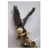 Decorative Eagle Figurine Lamp with Floral Accents