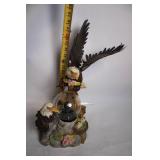 Decorative Eagle Figurine Lamp with Floral Accents
