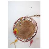Decorative Native American-Style Dreamcatcher with Fur and Feathers