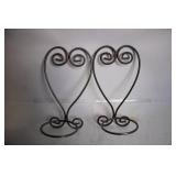 Pair of Iron Scroll-Design Tabletop Wine Holders