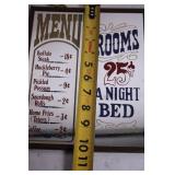Pair of Vintage Style Menu and Room Rate Signs