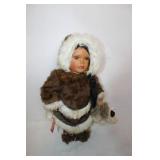 Vintage Inuit Style Doll with Fur Trim Outfit