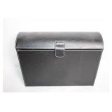 Black Leather Document Organizer with Velcro Closure