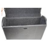 Black Leather Document Organizer with Velcro Closure