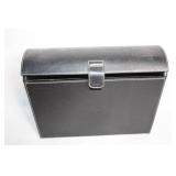 Black Leather Document Organizer with Velcro Closure