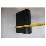 Black Leather Document Organizer with Velcro Closure