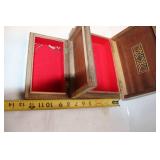 Set of 2 Handcrafted Wooden Inlay Jewelry/Craft Boxes with Intricate Designs