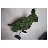 Vintage Metal Bird Sculpture on Stand