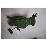 Vintage Metal Bird Sculpture on Stand