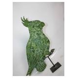 Vintage Metal Bird Sculpture on Stand