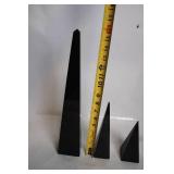 Set of 4 Black Obsidian Pyramid Sculptures