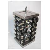 Stainless Steel Rotating Spice Rack with 20 Glass Jars