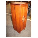 Vintage Wooden Display Cabinet with Glass Shelves