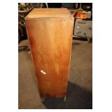 Vintage Wooden Display Cabinet with Glass Shelves