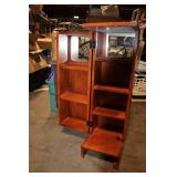 Vintage Wooden Display Cabinet with Glass Shelves