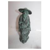 Collection of Assorted Decorative Figures: Cat, Camel, Man with Hat, and Glass Dish