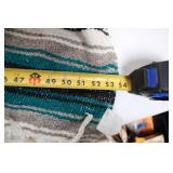 Large Mexican Serape Blanket with Fringed Edges