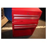 Red Metal Rolling Tool Chest with 4 Drawers