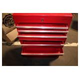Red Metal Rolling Tool Chest with 4 Drawers