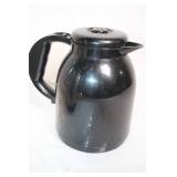 Set of 2 Insulated Coffee Carafes, Stainless Steel and Black Plastic