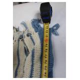 Handmade Striped Crochet Blanket with Fringe