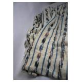 Handmade Striped Crochet Blanket with Fringe