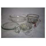 Collection of Glassware Including Mixing Bowls, Measuring Jug, and Drinking Glasses