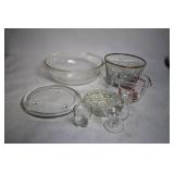 Collection of Glassware Including Mixing Bowls, Measuring Jug, and Drinking Glasses