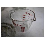Collection of Glassware Including Mixing Bowls, Measuring Jug, and Drinking Glasses