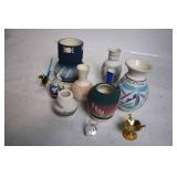 Collection of 10 Colorful Handcrafted Mini Vases and Figurines