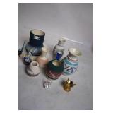 Collection of 10 Colorful Handcrafted Mini Vases and Figurines