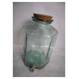 Vintage Glass Beverage Dispenser with Cork Lid