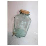 Vintage Glass Beverage Dispenser with Cork Lid