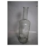 Vintage Clear Glass Bottle with Octagonal Base