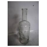 Vintage Clear Glass Bottle with Octagonal Base