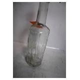 Vintage Clear Glass Bottle with Octagonal Base