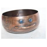 Handmade Copper Bowl with Intricate Design