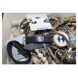 Jewelry Box with Assorted Costume Jewelry and Accessories