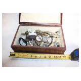 Jewelry Box with Assorted Costume Jewelry and Accessories