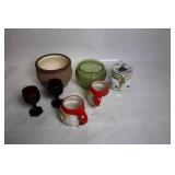 Assorted Decorative Glasses, Mugs, and Jars Collection