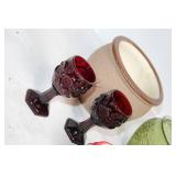 Assorted Decorative Glasses, Mugs, and Jars Collection