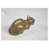 Vintage Solid Brass Cat Figurine Paperweight