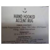 Hand Hooked Accent Rug 22 x 38"...