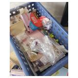 Scrapbook Lot with Various colors of paper, Stickers, Stencils and more with Picture Frame Scissors Vintage Wood Box WOW