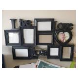 Scrapbook Lot with Various colors of paper, Stickers, Stencils and more with Picture Frame Scissors Vintage Wood Box WOW