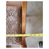 Beautiful Wood Bench and Vintage Footstool with Pillows Very Sturdy