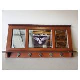 Etched Mirror Harley Davidson Entryway Coat Hanger with Shelf